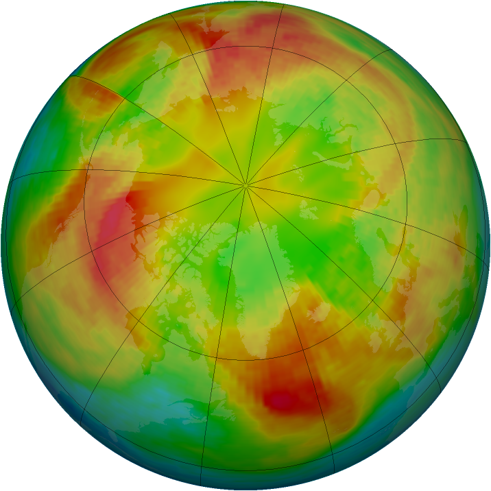 Arctic ozone map for 20 February 1994